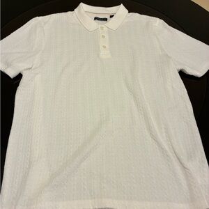 Brave Soul Textured White Polo Shirt